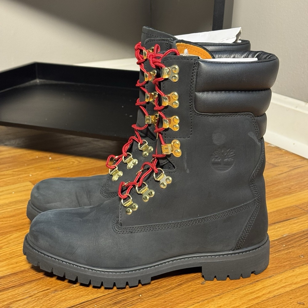 Timberland 40 Below Super Boot Black Gold Red Nubuck Vibram Men Size 10 A2GDK